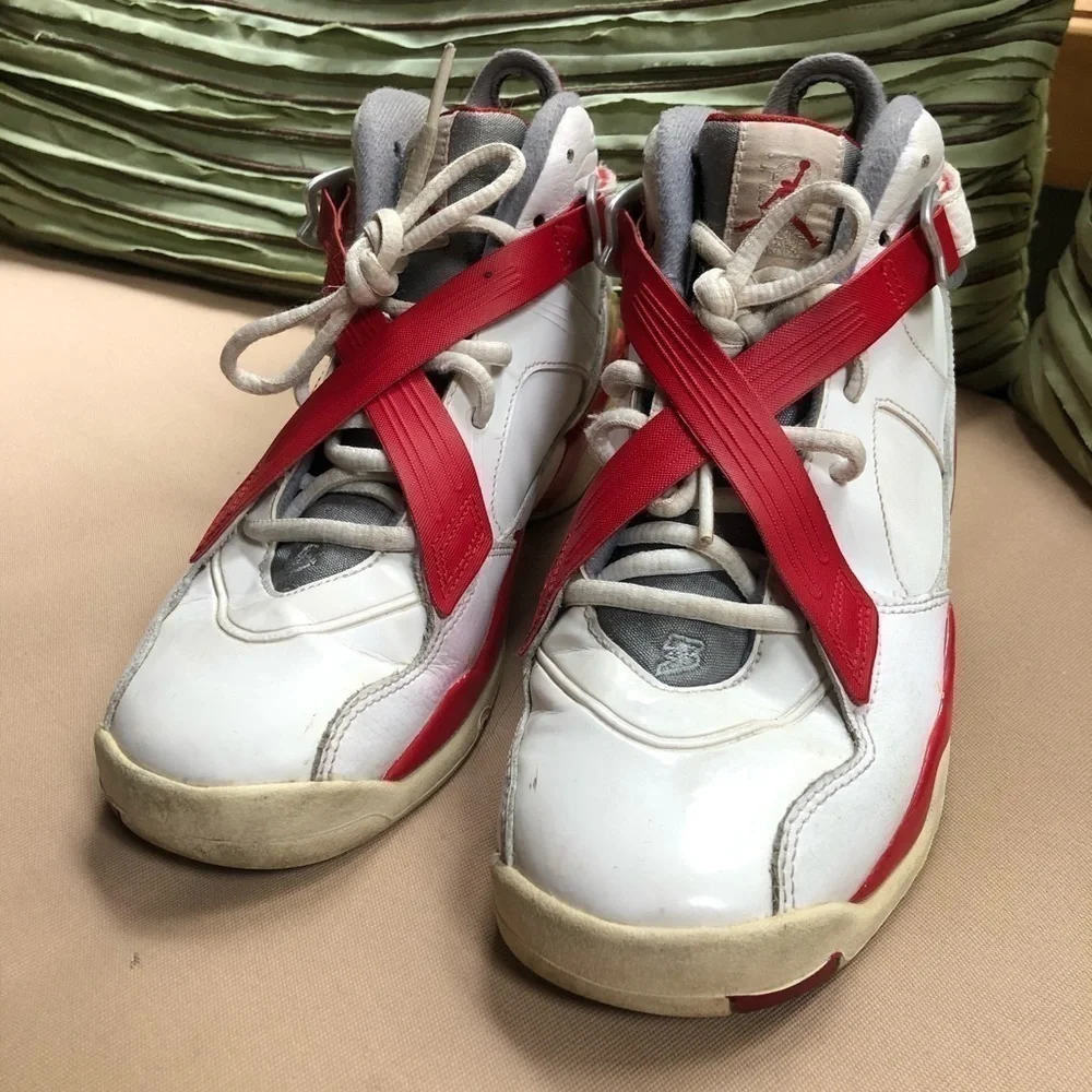 Air Jordan 8.0 White‎ Varsity Red Stealth Size 7 Y